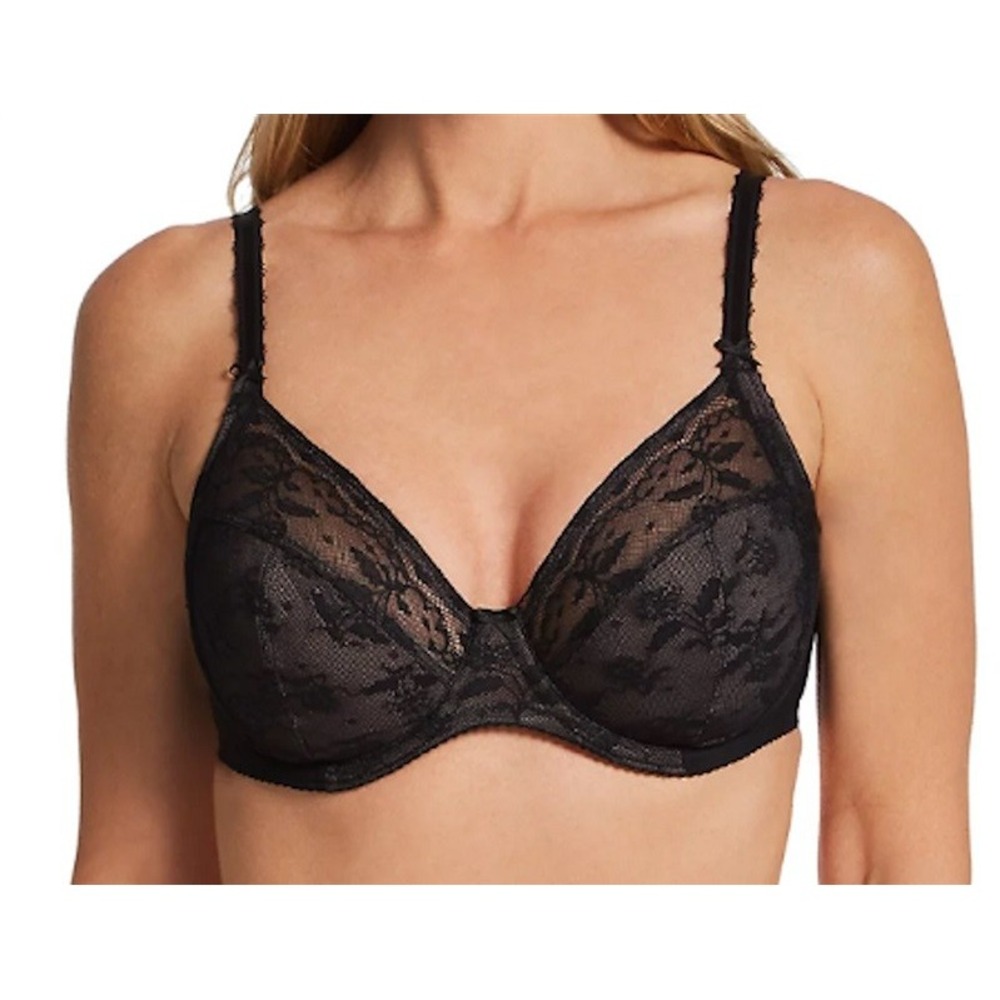NWT Wacoal 40D Lifted in Luxury Lace 855433 Black Bra 117690